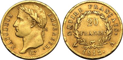 France Napoleon I 1812 A Gold 20 Francs Good very fine