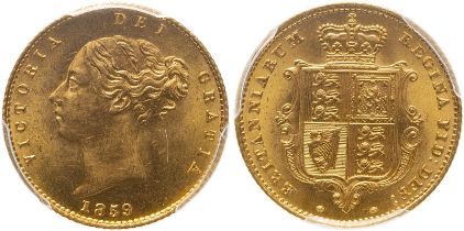 1859 Gold Half-Sovereign PCGS MS64