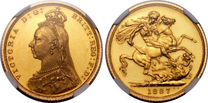 1887 Gold Sovereign Proof Second legend NGC PF 62 ULTRA CAMEO