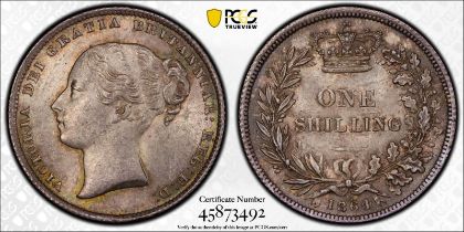 1864 Silver Shilling PCGS MS63
