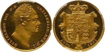 1831 Gold Sovereign Proof - Plain edge, Second bust PCGS PR61 DCAM