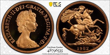 1982 Gold 2 Pounds (Double Sovereign) Proof PCGS PR68 DCAM