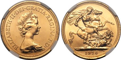 1976 Gold Sovereign NGC MS 66