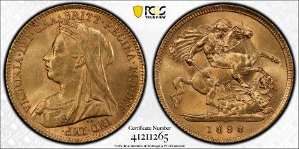 1898 Gold Half-Sovereign Single Finest PCGS MS64