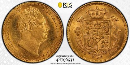 1834 Gold Half-Sovereign PCGS MS63