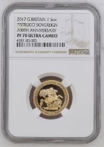 2017 Gold Sovereign 200th Anniversary Proof NGC PF 70 ULTRA CAMEO