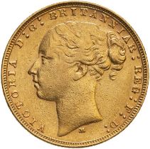 1879 M Gold Sovereign St George; Long Tail Very fine