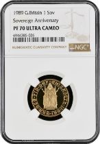 1989 Gold Sovereign 500th Anniversary Proof NGC PF 70 ULTRA CAMEO