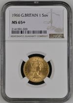 1966 Gold Sovereign NGC MS 65+