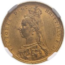 1892 S Gold Sovereign NGC AU 58