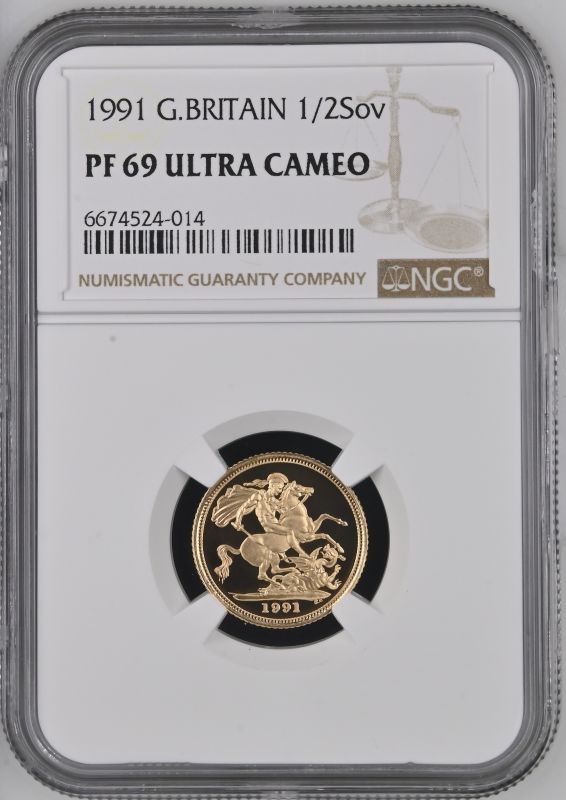 1991 Gold Half-Sovereign Proof NGC PF 69 ULTRA CAMEO