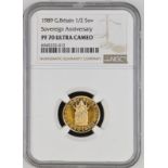 1989 Gold Half-Sovereign 500th Anniversary Proof NGC PF 70 ULTRA CAMEO