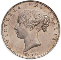 1840 Silver Halfcrown About extremely fine
