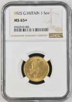 1925 Gold Sovereign NGC MS 65+