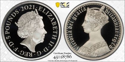 2021 Silver 5 Pounds (2 oz.) Gothic Crown - Victoria Portrait Proof PCGS PR69 DCAM