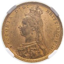 1889 Gold Sovereign Second legend NGC MS 61