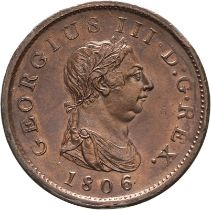 1806 Copper Penny Good very fine, edge knocks