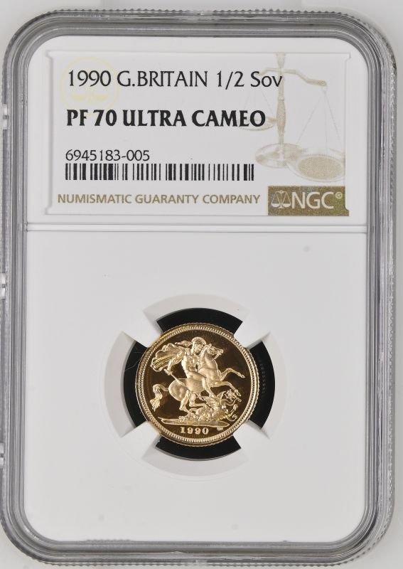 1990 Gold Half-Sovereign Proof NGC PF 70 ULTRA CAMEO