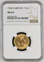 1968 Gold Sovereign NGC MS 64