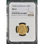 1909 M Gold Sovereign NGC MS 61