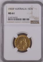 1903 P Gold Sovereign NGC MS 61
