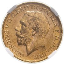 1921 P Gold Sovereign NGC MS 63