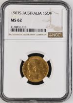 1907 S Gold Sovereign NGC MS 62