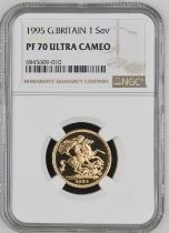 1995 Gold Sovereign Proof NGC PF 70 ULTRA CAMEO