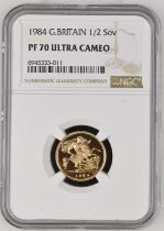 1984 Gold Half-Sovereign Proof NGC PF 70 ULTRA CAMEO