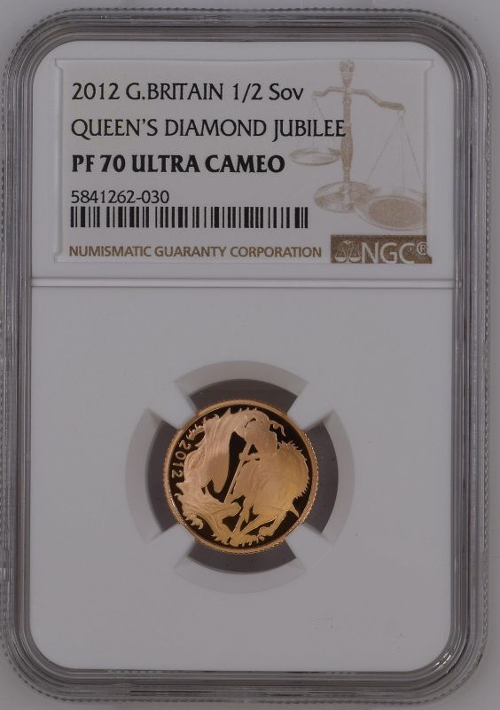 2012 Gold Half-Sovereign Diamond Jubilee Proof NGC PF 70 ULTRA CAMEO