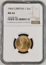 1964 Gold Sovereign NGC MS 64