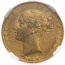 1843 Gold Sovereign NGC AU 55