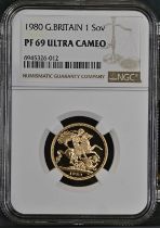 1980 Gold Sovereign Proof NGC PF 69 ULTRA CAMEO