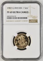 1982 Gold Sovereign Proof NGC PF 69 ULTRA CAMEO