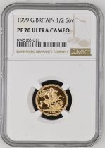 1999 Gold Half-Sovereign Proof NGC PF 70 ULTRA CAMEO