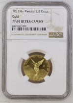 Mexico 2021 Mo Gold 1/4 Onza Libertad Proof NGC PF 69 ULTRA CAMEO