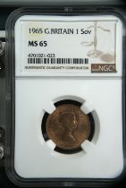 1965 Gold Sovereign NGC MS 65