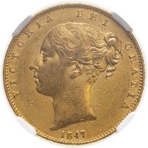 1847 Gold Sovereign NGC AU 55