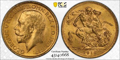 1915 Gold Sovereign PCGS MS64 #43140668 (AGW=0.2355 oz.)