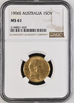 1906 S Gold Sovereign NGC MS 61