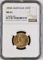 1894 S Gold Sovereign NGC MS 61