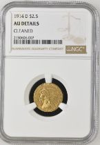 United States Quarter Eagle 1914 Gold 2 1/2 Dollars NGC AU Details