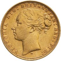 1878 M Gold Sovereign St George Very fine