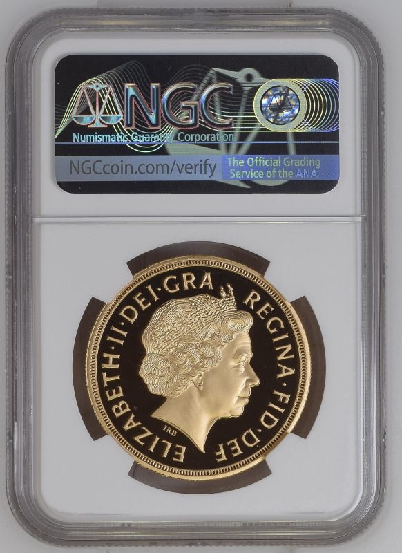 2005 Gold 5 Pounds (5 Sovereigns) Reworked St. George Proof NGC PF 70 ULTRA CAMEO - Image 3 of 3