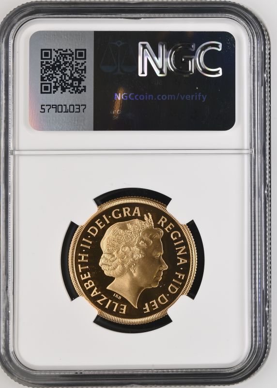 2005 Gold 2 Pounds (Double Sovereign) Reworked St. George Proof NGC PF 70 ULTRA CAMEO - Image 3 of 3