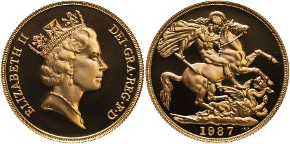 1987 Gold 2 Pounds (Double Sovereign) Proof FDC