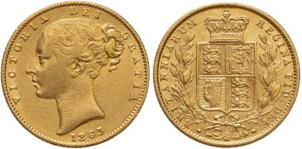 1863 Gold Sovereign No die number