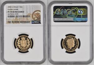 2002 Gold Sovereign Golden Jubilee Proof NGC PF 70 ULTRA CAMEO