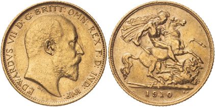 1910 S Gold Half-Sovereign Very fine