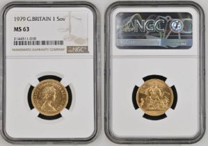 1979 Gold Sovereign NGC MS 63